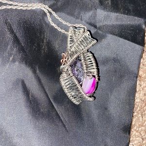 Wire wrapped pendant! Hand made!
